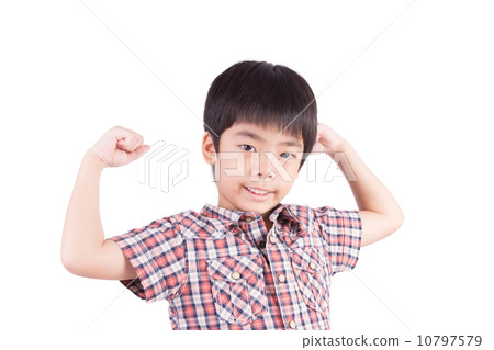 Strong boy showing muscles 10797579