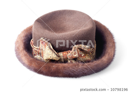 brown female fur hat isolated on white background brown female fur hat isolated on white background 10798196