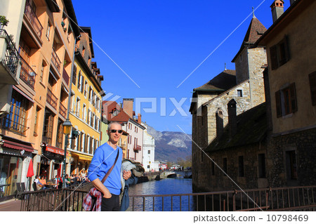 Commemorative photo taken on the bridge Annecy France 10798469