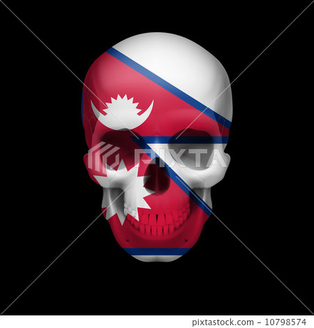 Nepalese flag skull 10798574
