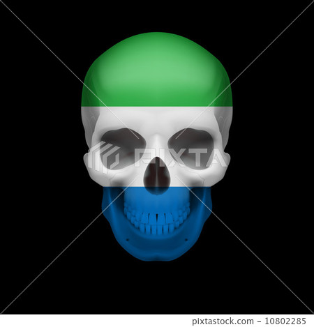 Sierra Leone flag skull Sierra Leone flag skull 10802285
