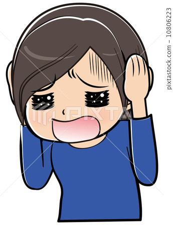 A woman holding a head 10806223