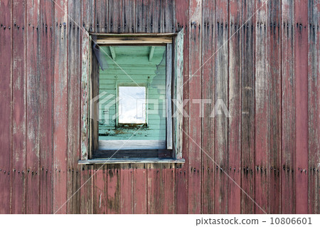 Weathered Wood Wall and Window 10806601