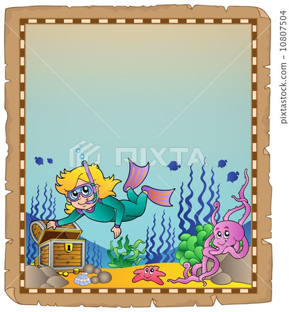 Parchment with underwater theme 2 10807504
