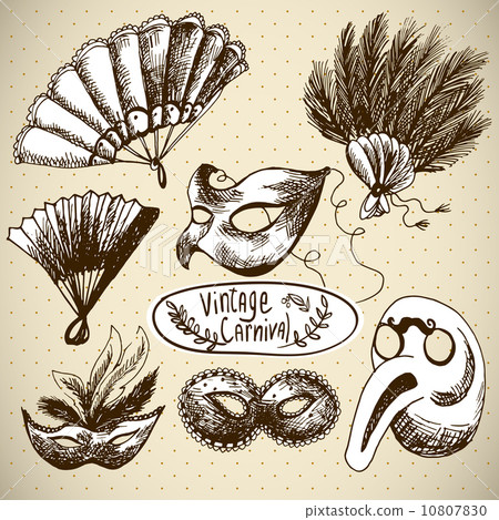 Hand Drawn Carnival Vector Design Elements 10807830