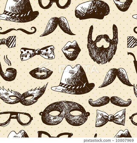Hand Drawn Hipster Seamless Background - Stock Illustration [10807969 ...