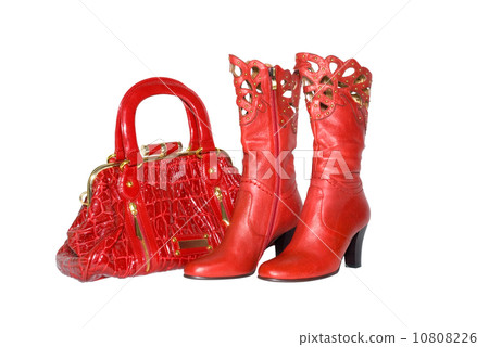 Red handbag and boots 10808226