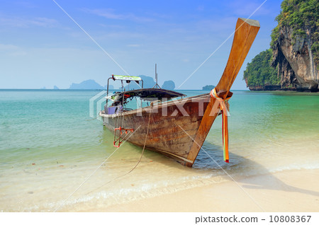 Traditional longtail boats on the Railay beach 10808367