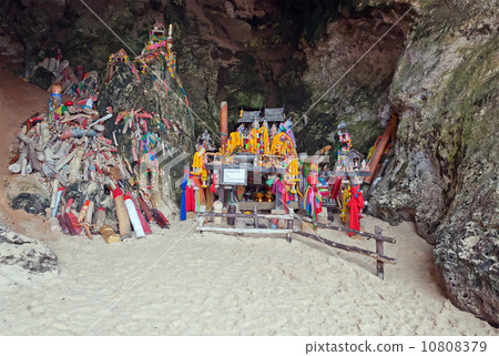 Wooden phalluses in Princess cave. Railay. Thailand 10808379