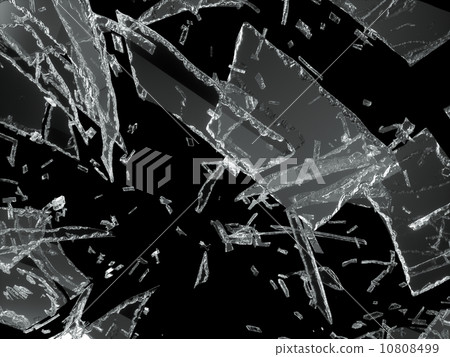 Many pieces of shattered glass over black Many pieces of shattered glass over black 10808499