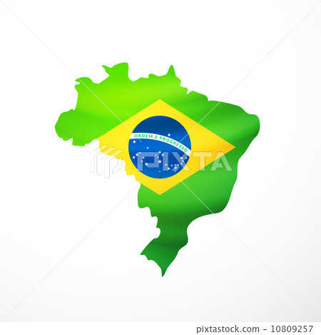 Vector Flag Maps Of Brazil - Stock Illustration [10809257] - PIXTA