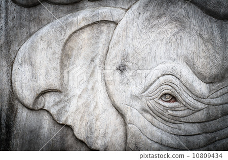 An ancient mural wood carving from Thailand process in Black and white tone An ancient mural wood carving from Thailand process in Black and white tone 10809434