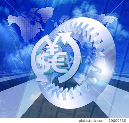Currency and foreign exchange gear / yen, dollar, euro Currency and foreign exchange gear / yen, dollar, euro 10809888