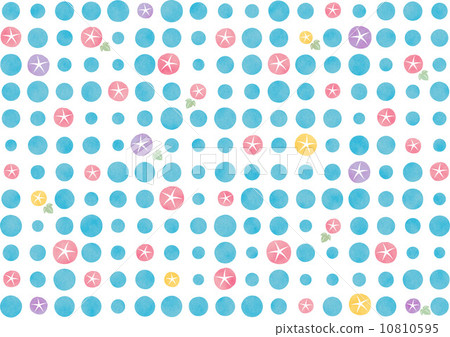 背景材料水平 - 圓點，五顏六色的牽牛花 10810595