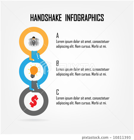 Handshake abstract sign vector design template. 10811393