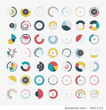 Infographic Elements.Pie chart set icon - Stock Illustration [10811715 ...