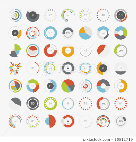 Infographic Elements.Pie chart set icon - Stock Illustration [10811719 ...