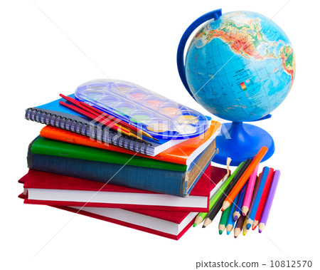 books with school supply and globe books with school supply and globe 10812570