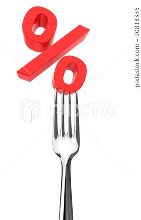 Percent symbol on a fork 10813335