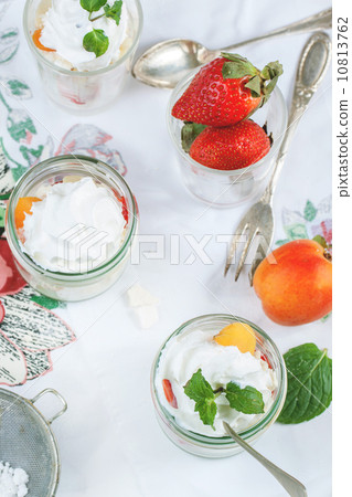 Dessert with merengue and berries 10813762