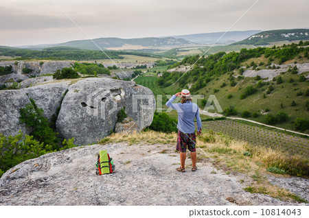 Hiking man having rest 10814043