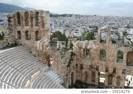 Acropolis music building and streets of Athens 10814278