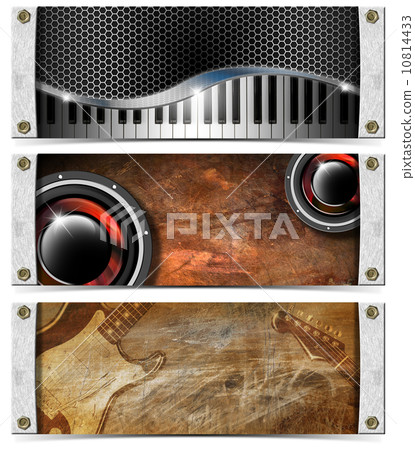 Set of Metallic Music Headers - Stock Illustration [10814433] - PIXTA