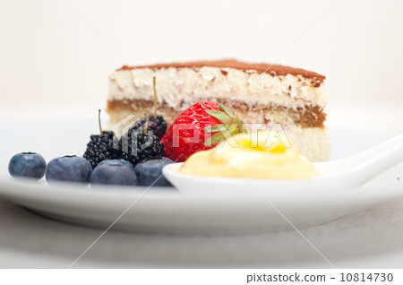 tiramisu dessert with berries and cream 10814730