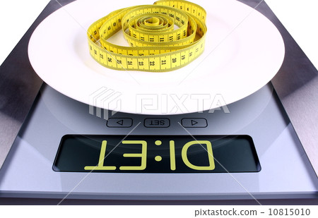 Weight concept. Digital scale with diet ad. 10815010