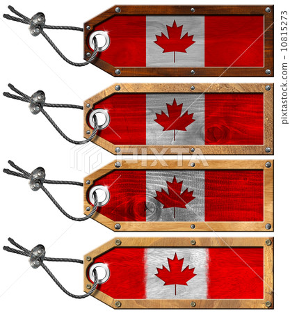 Canada Flags Set of Grunge Wooden Tags Canada Flags Set of Grunge Wooden Tags 10815273