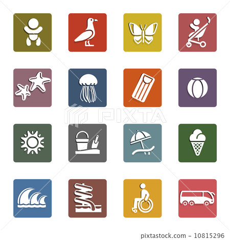 Vacation, Travel & Recreation, icons set 10815296