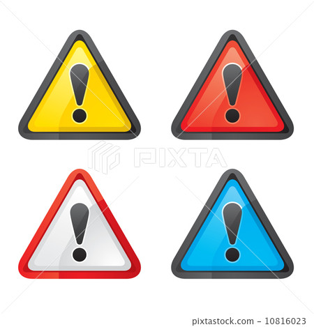 Set Hazard warning attention sign color on a white background Set Hazard warning attention sign color on a white background 10816023