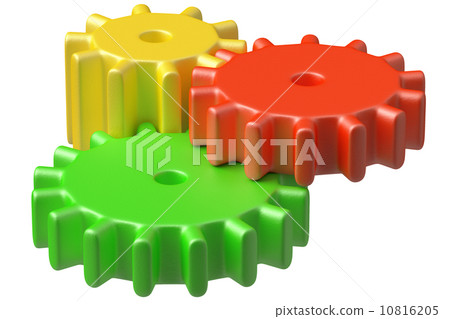 colorful plastic toys cogwheels construction. colorful plastic toys cogwheels construction. 10816205