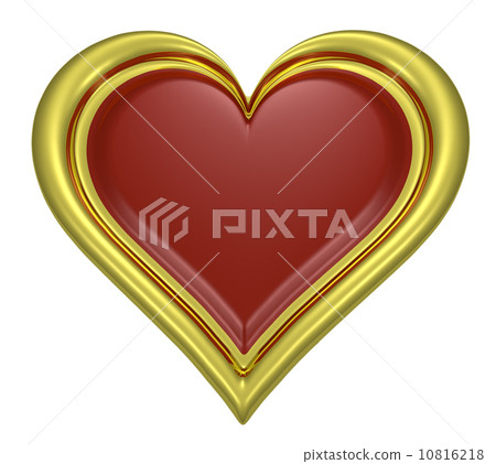 Golden heart pendant with dark-red middle Golden heart pendant with dark-red middle 10816218