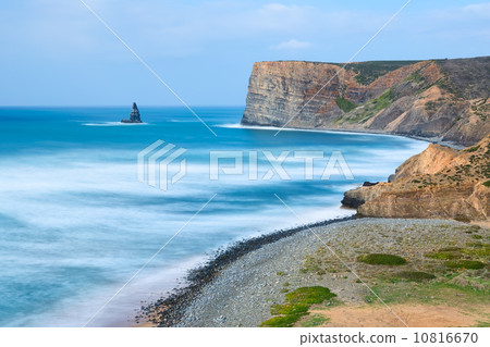 Amazing scenery sea in Aljezur. Beach Canal and stone needle. 10816670