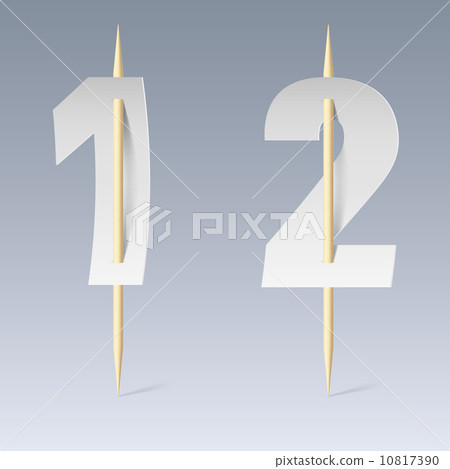 Paper font on toothpicks 10817390
