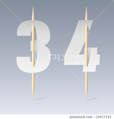 Paper font on toothpicks 10817393