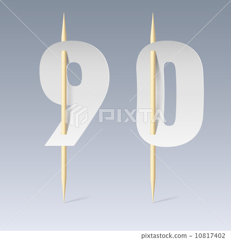 Paper font on toothpicks Paper font on toothpicks 10817402
