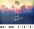 Paradise Island-Palm Tree Sunset  10819714