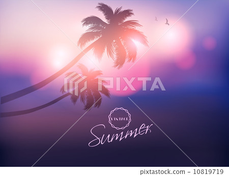 Paradise Island-Palm Tree Sunset Paradise Island-Palm Tree Sunset 10819719