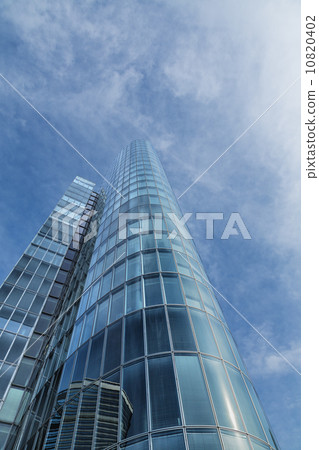 office building. modern glass silhouette of skyscraper with dram office building. modern glass silhouette of skyscraper with dram 10820402