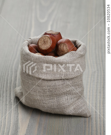sack bag full of hazelnuts sack bag full of hazelnuts 10820534