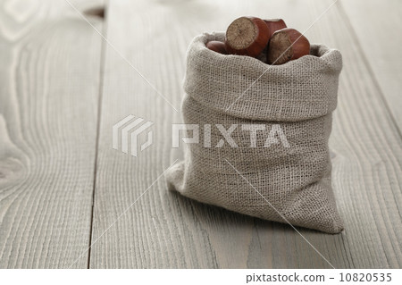 sack bag full of hazelnuts sack bag full of hazelnuts 10820535