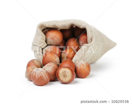 organic hazelnuts poured out of the pouch organic hazelnuts poured out of the pouch 10820536