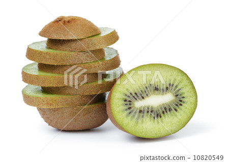 fresh ripe kiwi fruit slices in stack 10820549