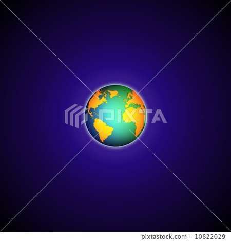 Color Globe world map on blue background vector 10822029