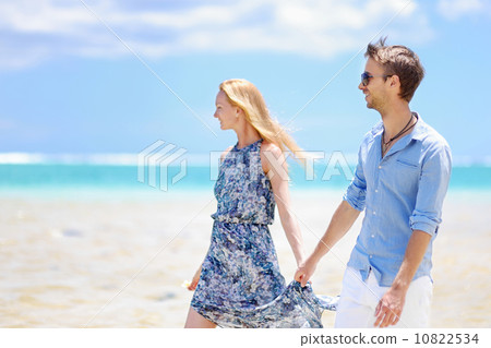 Young couple on a tropical island Young couple on a tropical island 10822534