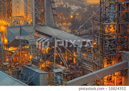 Close-up of industrial pipelines of an oil-refinery plant 10824352