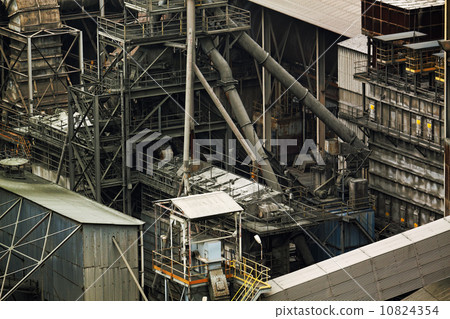 Close-up of industrial pipelines of an oil-refinery plant 10824354