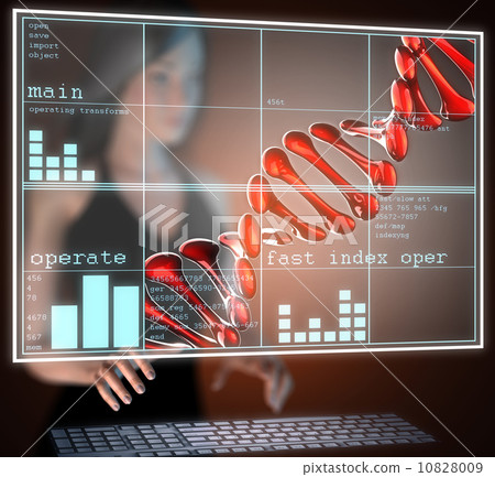 DNA model on hologram 10828009